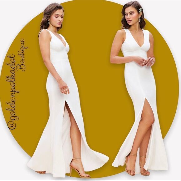 DRESS the Population Bridal Barbie Dress
luxe crepe Gown Wedding XXL NWT - Picture 3 of 14